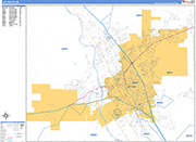 Las Cruces  Wall Map Basic Style